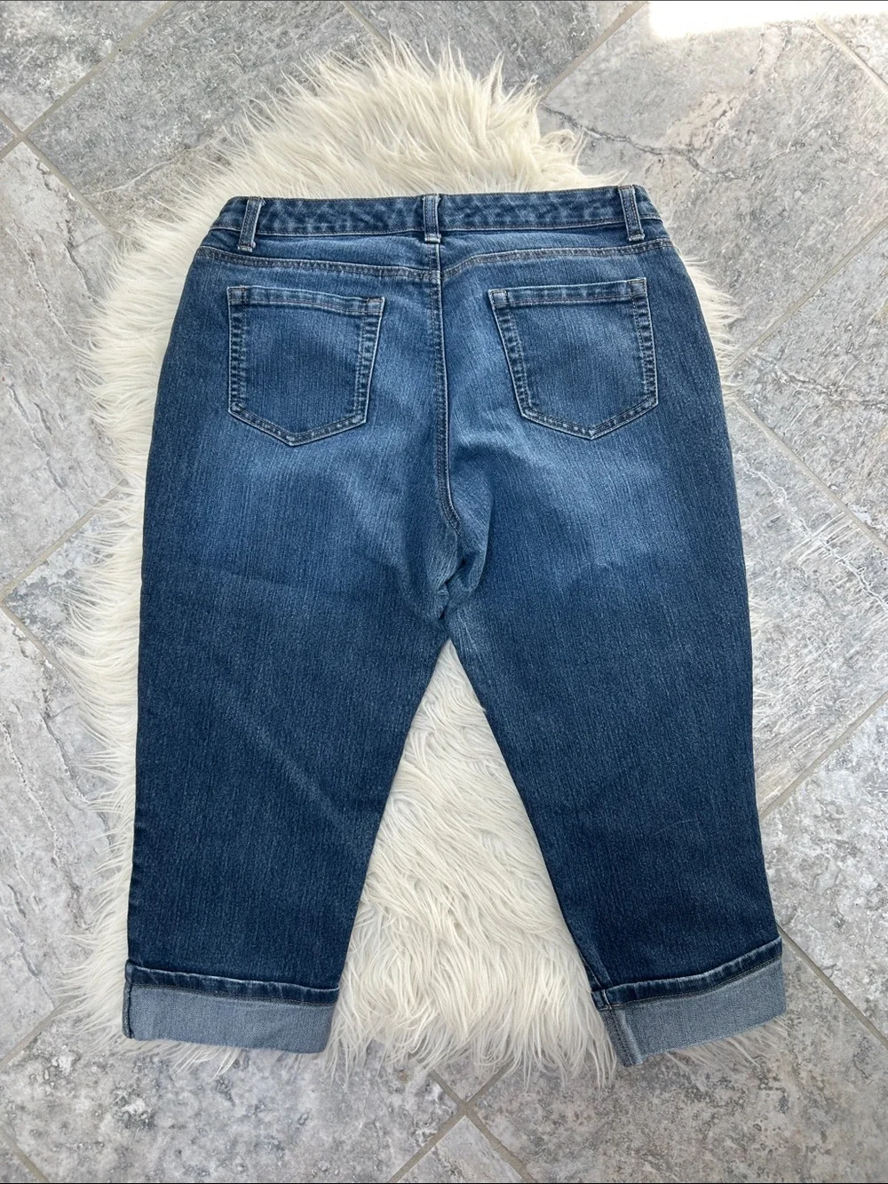 Style & Co. Women's Dark Blue Capri  Cuffed Jeans